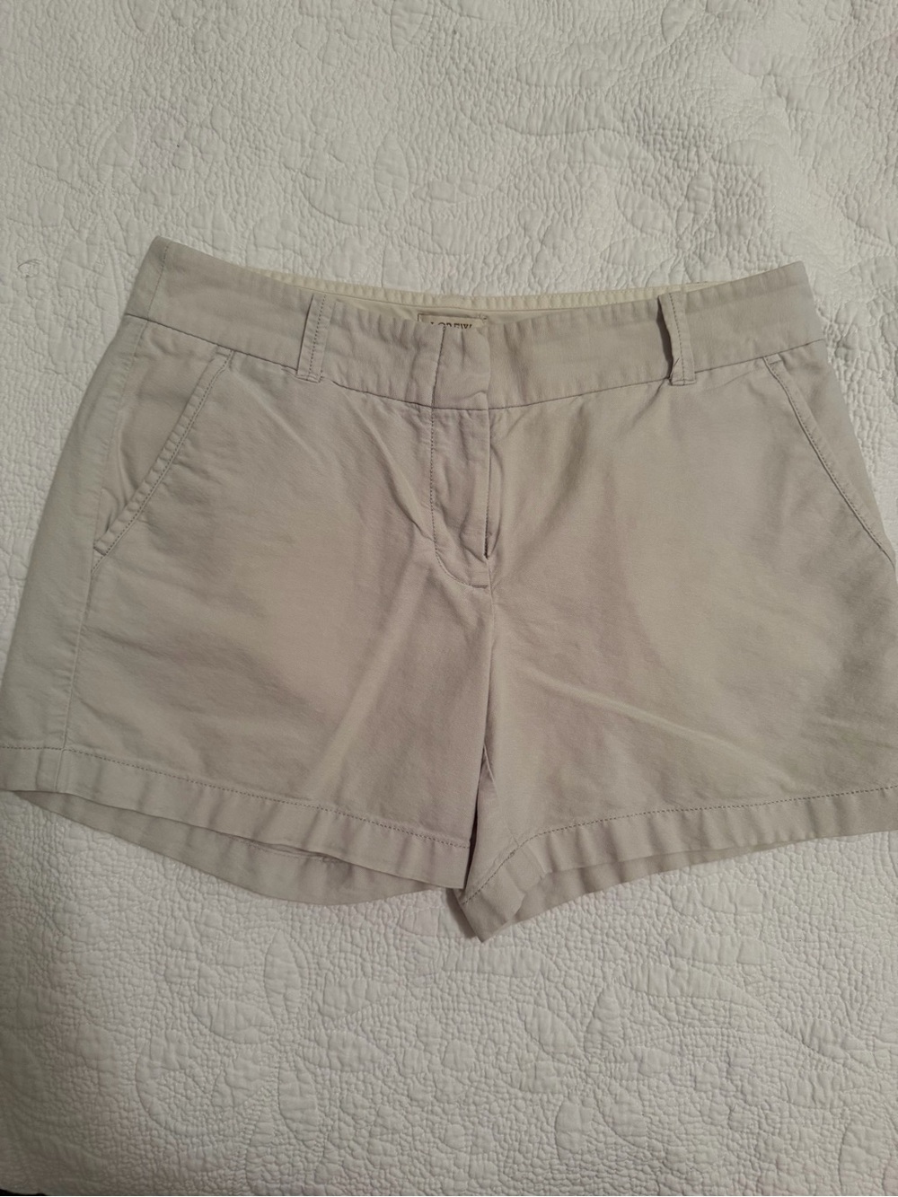 Women's J Crew Cotton Shorts - Light Beige 4" inseam